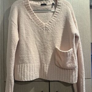 ATM Anthony Thomas Melillo Light Pink V-Neck Sweater
